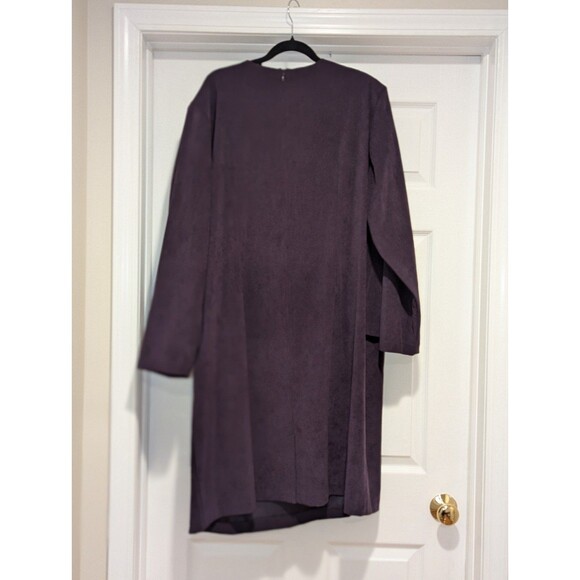 Vintage Fashion Bug 22W Purple Velour Velvet Sheath Dress attached Blazer (U10) - Picture 3 of 6